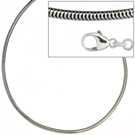 Schlangenkette 925 Silber 1,6 mm 80 cm Halskette Kette Silberkette Karabiner