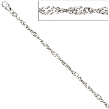 Singapurkette 925 Silber 2,9 mm 50 cm Halskette Kette Silberkette Karabiner
