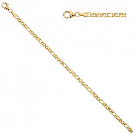 Zwillings-Panzerarmband 585 Gelbgold 19 cm Gold Armband Goldarmband