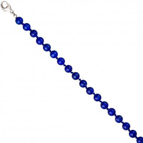 Halskette Edelsteinkette Lapislazuli blau 45 cm Kette Verschluss 925 Silber